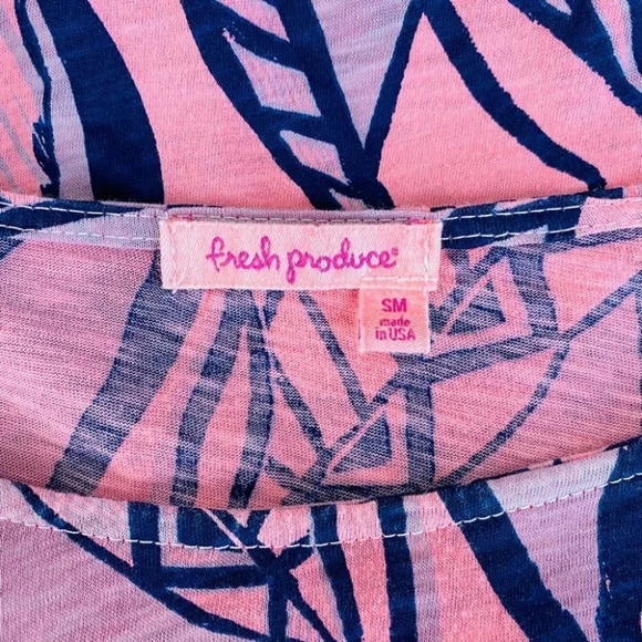 Fresh Produce Pink & Purple Leaves 3/4 Sleeve Loose Top - Picture 5 of 7